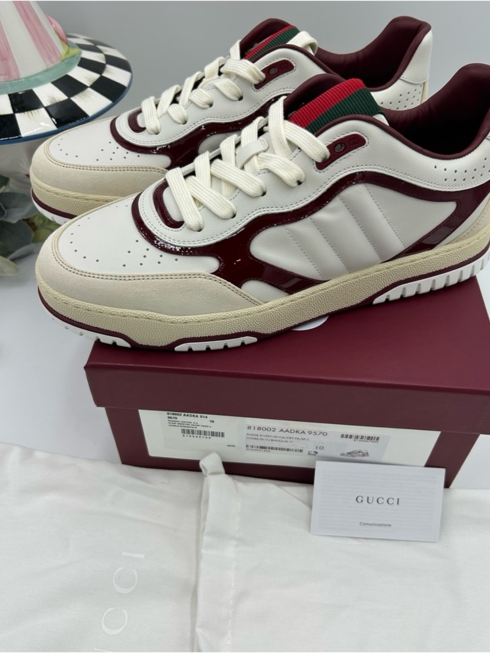 Men's Gucci re-Web leather sneakers with red accents size
10 fits 10.5 US - Picture 6 of 7